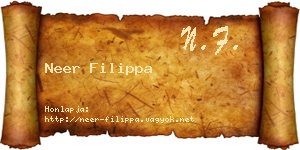 Neer Filippa névjegykártya
